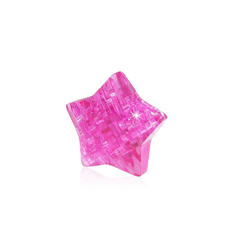 

Трехмерный кристальный пазл «Пятиконечная звезда»: Сделай сам развивающие сцепляющиеся блоки-звездочки - 3 цвета розовый