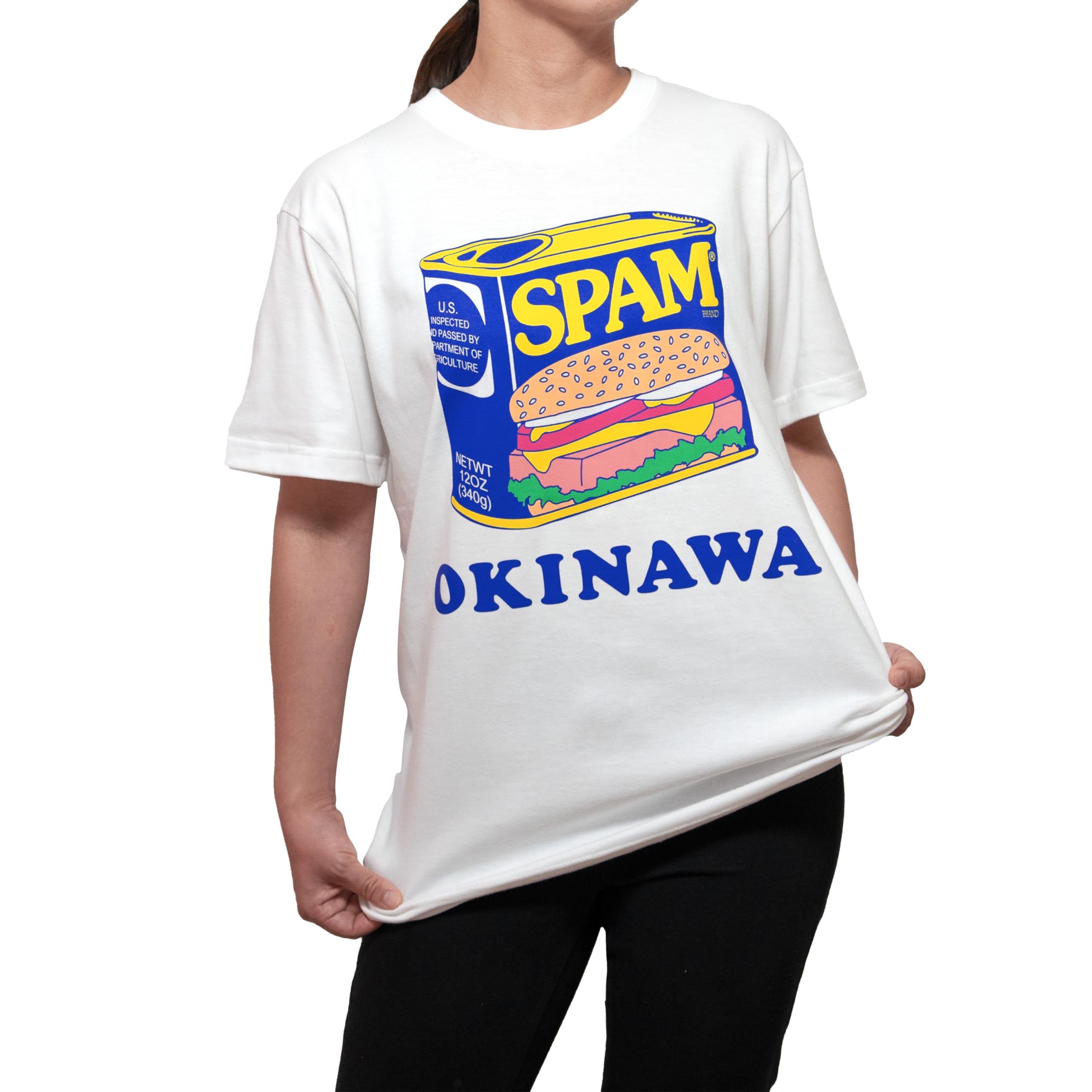 

[SPAM OKINAWA] Size M White Shirt, Canned Food T-Shirt, Spam, Unisex, Spam, Hamburger, Local Okinawa Shirt