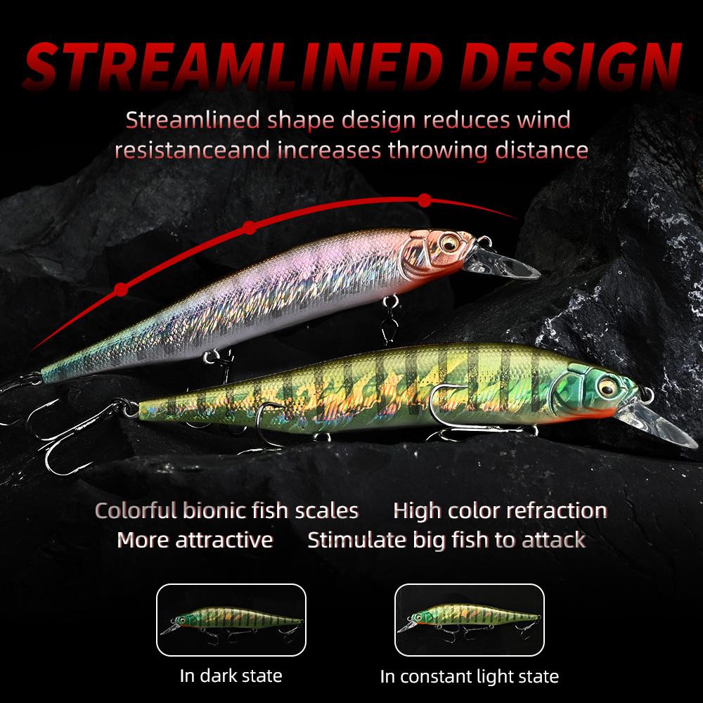 MEREDITH ITO Suspending Minnow 115mm 14.9g 1.8-2m Depth Treble Hooks Pike Bass ITO