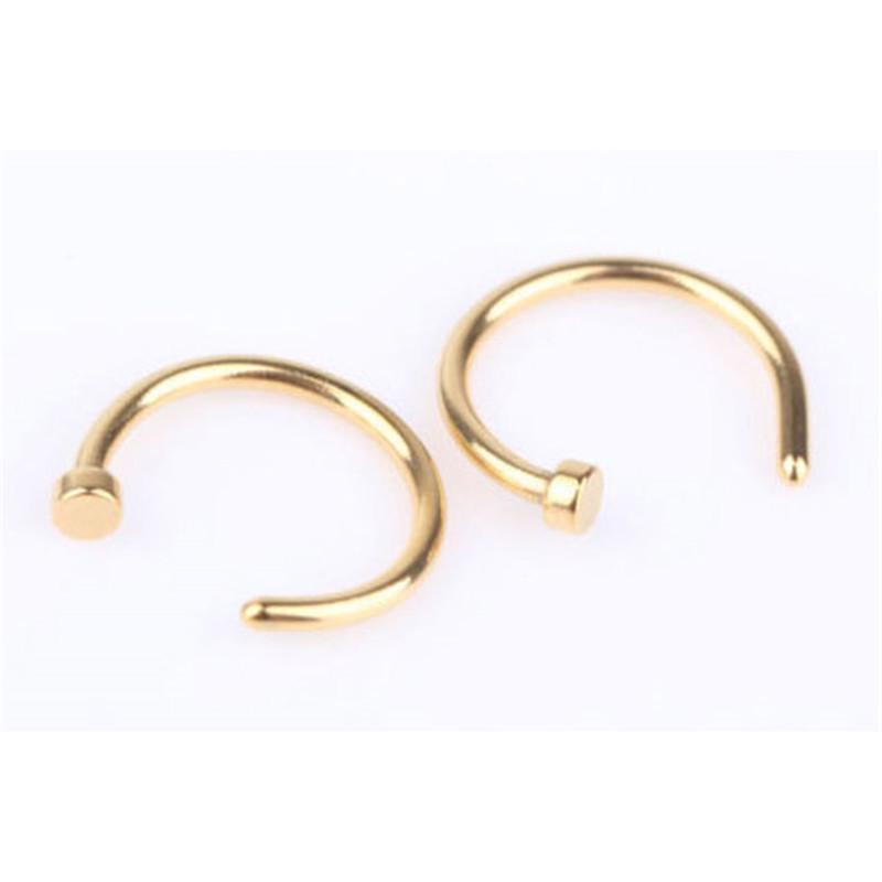 

2 шт. титановая сталь C-образный панк-клипса для септума на поддельном пирсинге унисекс для тела украшения для носа кольца для губ