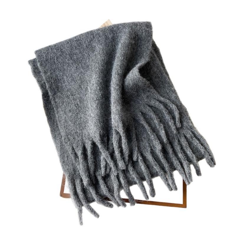 Herbst- und Winter-Verdickungsschal Paar Mohairschal Damen vielseitiger hochwertiger verdickter warmer Schal einfarbiger Schal