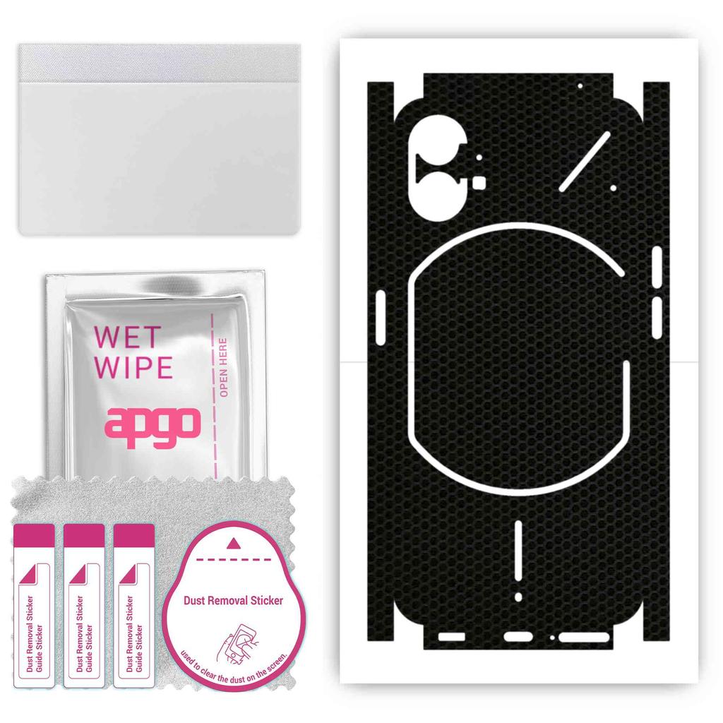 apgo Sticker protector de piele pentru spate+laterale compatibil cu Nothing Phone 1, Folie Full Wrap, Folie, Vinil - Model Matrix