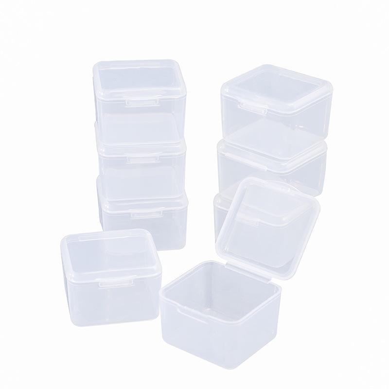 3.5 Small Square Box Anti-Noise Earplug Box Cordless Earplug Storage Box One-Piece Small Plastic Box Pp Transparent Plastic Empty Box