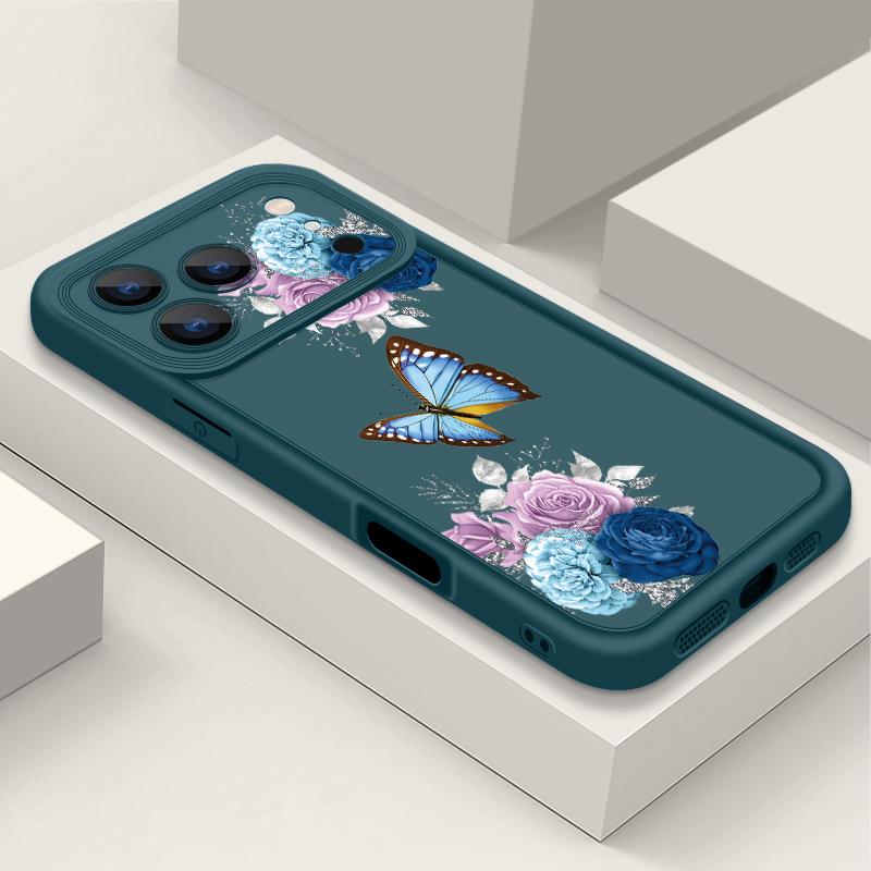 Pink Butterfly Case For iPhone 17 Pro Max Case iPhone 16 15 14 13 Pro Max 11 17e 16e Shockproof Bumper Soft Silicone Phone Cover Cases