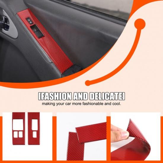Carbon Fiber Window Lift Switch Button Trim Sticker For Nissan Frontier 2005-21