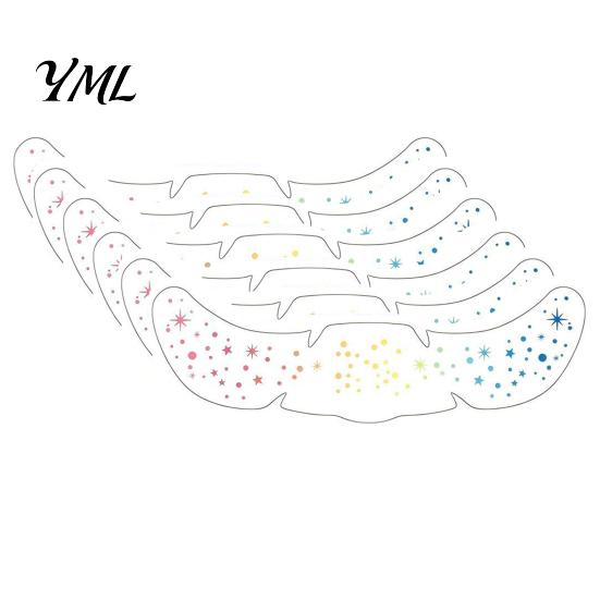 Water Transfer Makeup Patches 6Pcs Holographic Freckle Stickers, Shimmer Temporary Face Tattoos with Waterproof Easy Application Transfers Adhesive,