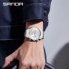 Sanda Retro Men's Waterproof Quartz Wristwatch with Small Seconds and Calendar - Fashionable Steel Band.
