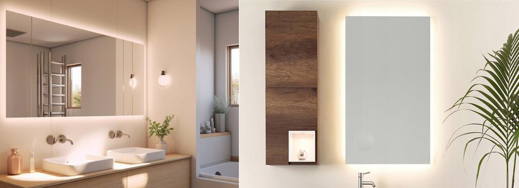 Lustro Podświetlane Led 85X60 Wodoszczelność Ip65 Wieszane Pion I Poziom