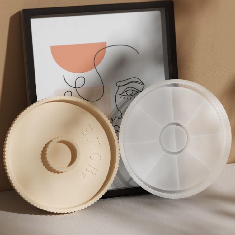 Round Silicone Tray Mold Handmade Coasters Mould Candle Tray Molds for Creating Resin Coasters and Functional Art Pieces