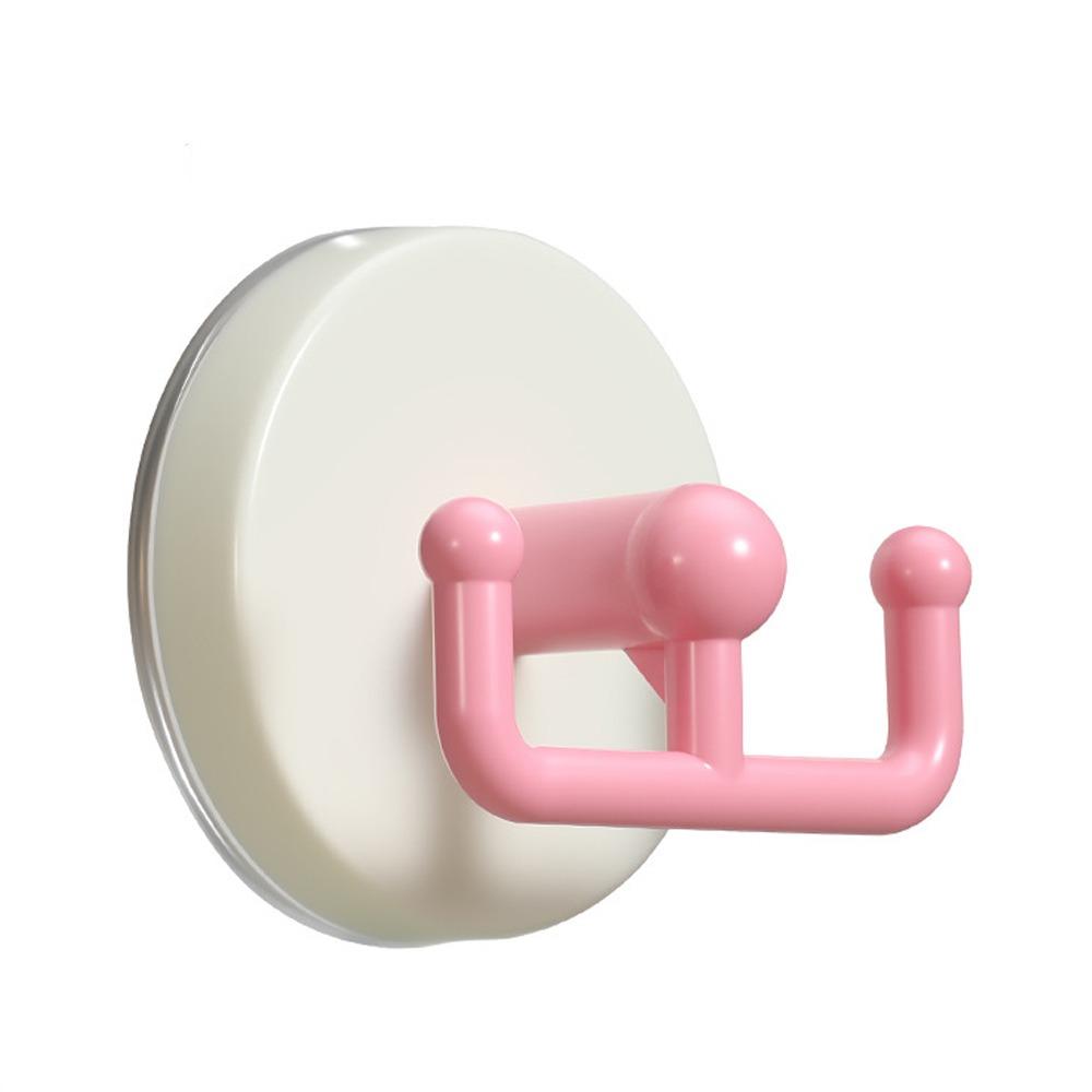 5pcs Vacuum Pressing Suction Cup Hook High Load Capacity No Drill Wall Mounted Hook Double-hook Removable Bathroom Organiser