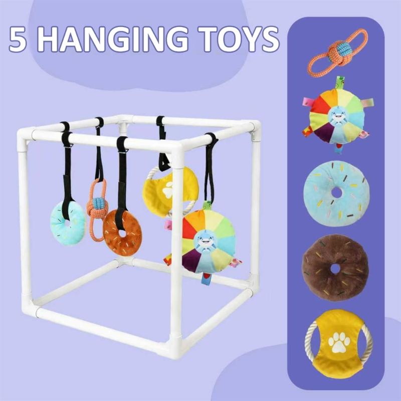 Hrací sada pro psy s PVC rámem a poutavými doplňky pro vnitřní i venkovní cvičení a zábavu