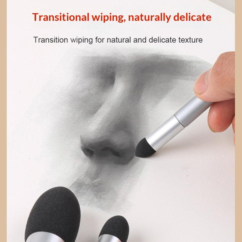 2/3 Stück Künstler Mischstift Waschbarer Skizzen Radier Schwamm Pinsel Wiederverwendbare Zeichenkunst Blender Korrigieren Aufhellen & Highlighten