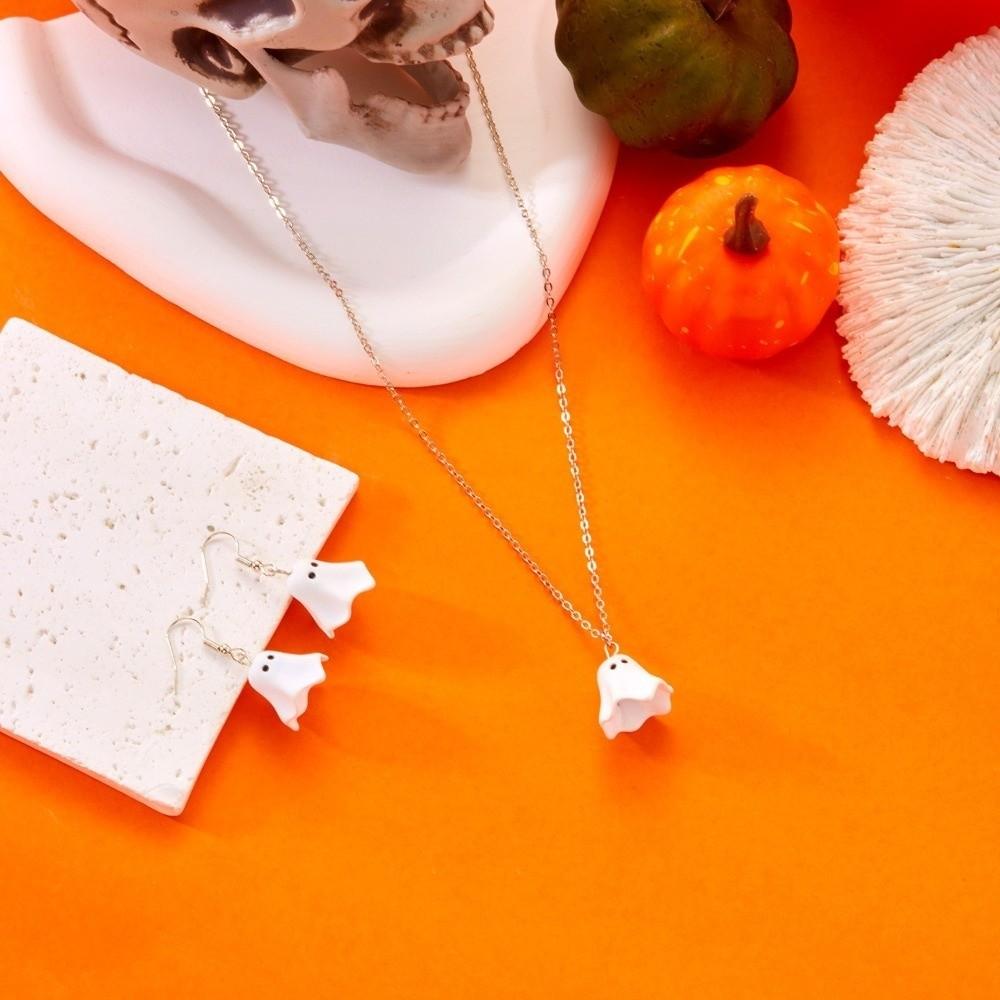 Cartoon Ghost Drop Earrings Zinc Zinc Alloy Women Necklace Gift Halloween Earrings Festivals Occasions
