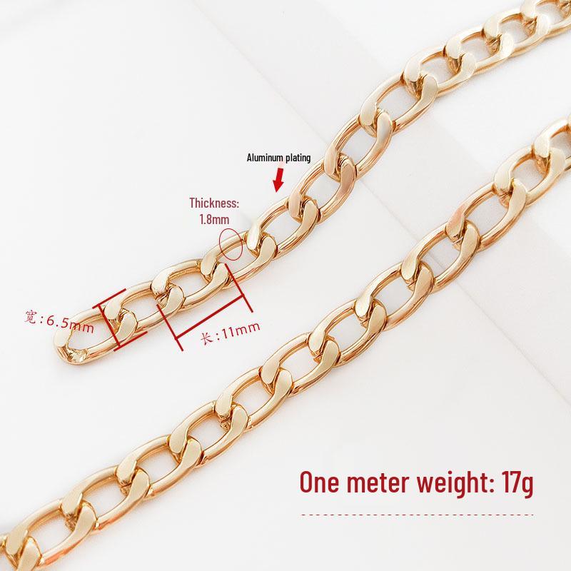 Nicht verblassender Aluminiumketten-Taschenriemen - Damen Crossbody Ersatzkette für DIY-Zubehör und Dekoration