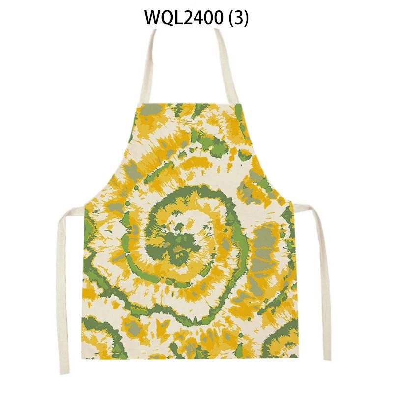 Flower Printed Sleeveless Kitchen Aprons for Women Colorful Pattern Pinafore Home Cooking Baking Waist Bib Kitchen Accessories