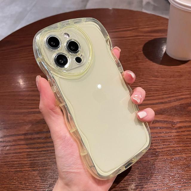Kıvırcık Dalgalı Aşk Kalp Lens Koruma Telefon Kılıfı Iphone 13 12 11 Pro Max X Xr Xs Max Şeffaf Silikon Şeker Kapak 13pro
