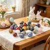 Mikro-Landschaftsdekorationen mit Eiform Polierter Naturstein Bunte Dekorative Tischdekoration für Ostern