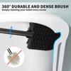 UPTRONIC Toilet Brush, Toilet Bowl Brush with Extra Long Handle Durable Bristles Toilet Scrubber and Covered Holder for Toilet Brush Set for Bathroom