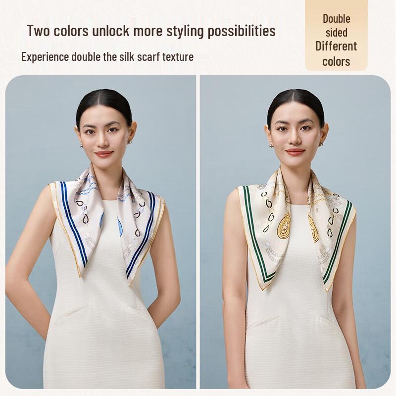 Shanghai Story 100% Mulberry Silk Printed Square Scarf