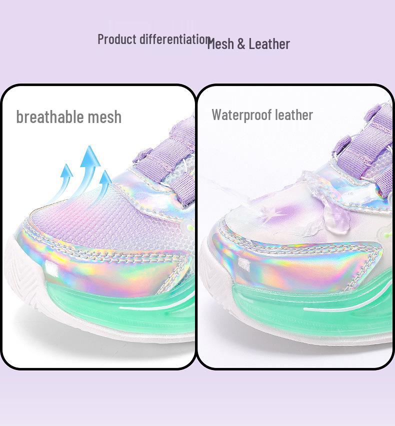 2025 Autumn/Winter Cute Girls' Sneakers - Soft Sole, Breathable Mesh, Trendy Casual Running Shoes for Kids