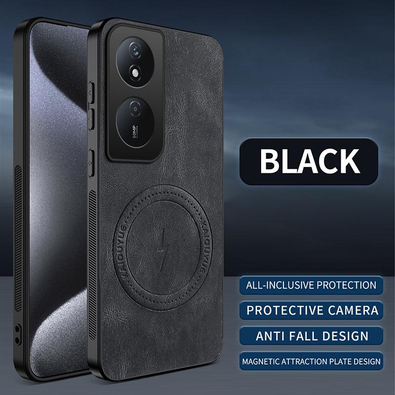 EUCAGR For Honor X7B/Honor X7B Case Simple Stylish Magnetic Suction Luxury PU Leather Skin-friendly Anti-drop Back Cover