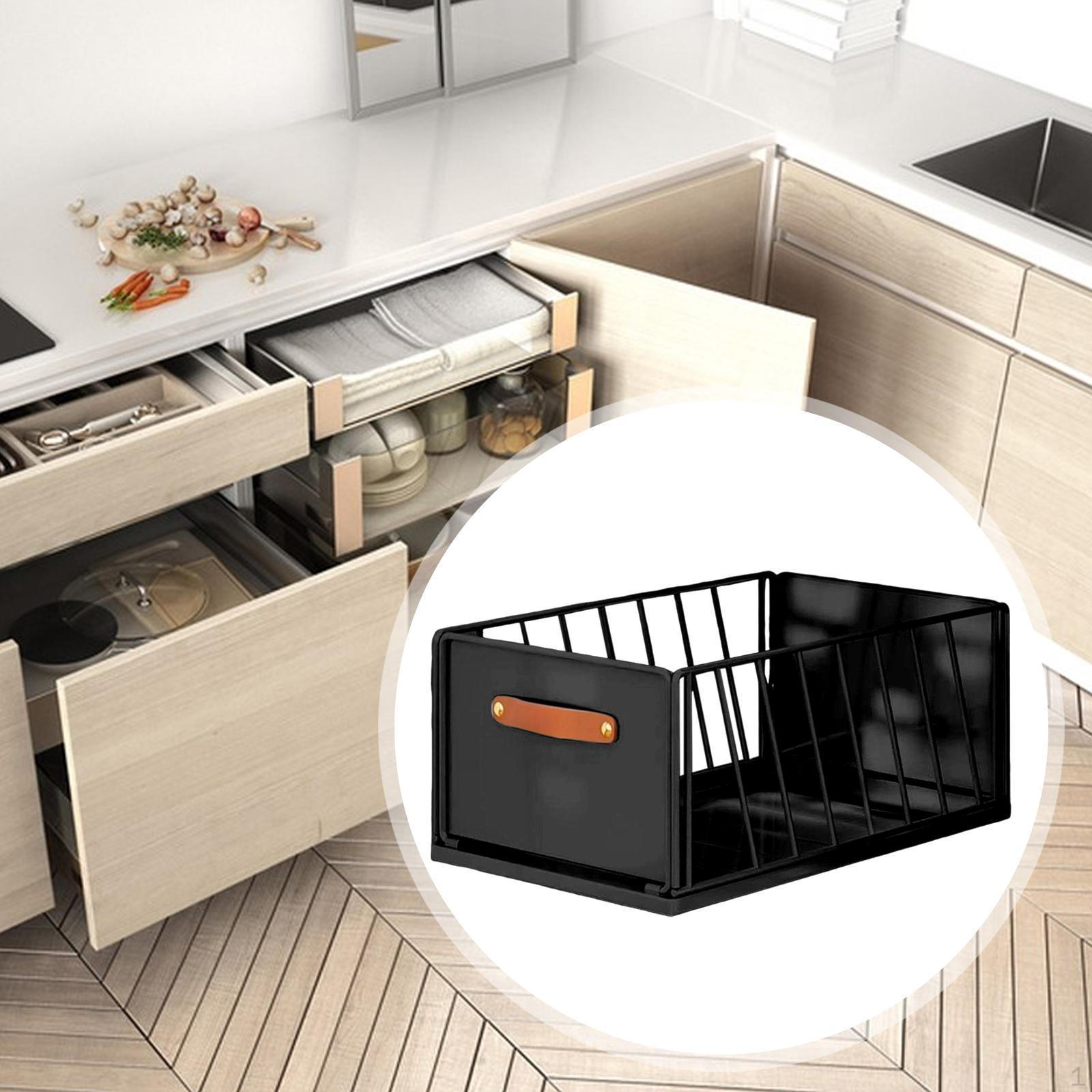 

Выдвижной органайзер для шкафа Выдвижной ящик Углеродистая сталь Портативная выдвижная сетчатая корзина для Black 25cm