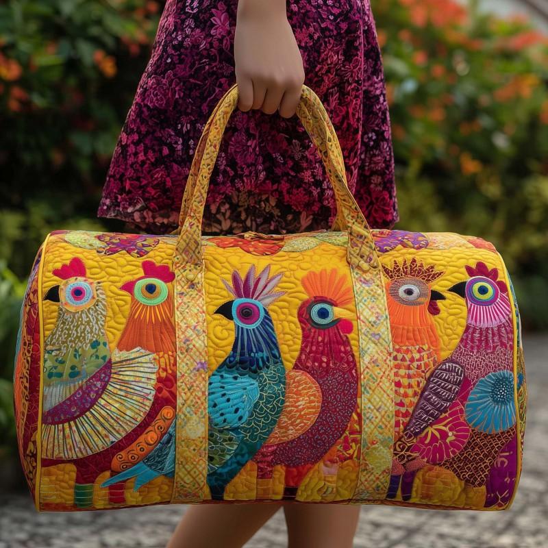 3D Chicken Quilted Travel Bag Fashion Print Womens Yoga Tote