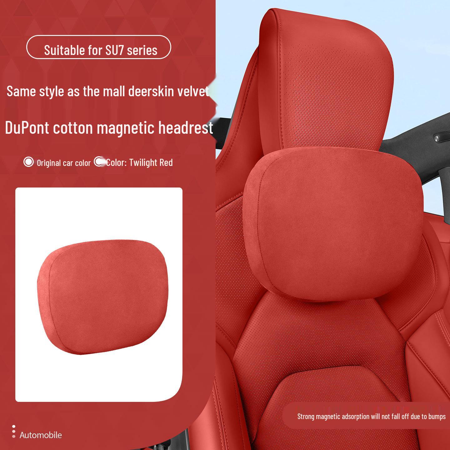 

Xiaomi YU7/SU7 Magnetic Headrest Lumbar & Neck Support Pillow - Universal Car Interior, All-Season Use