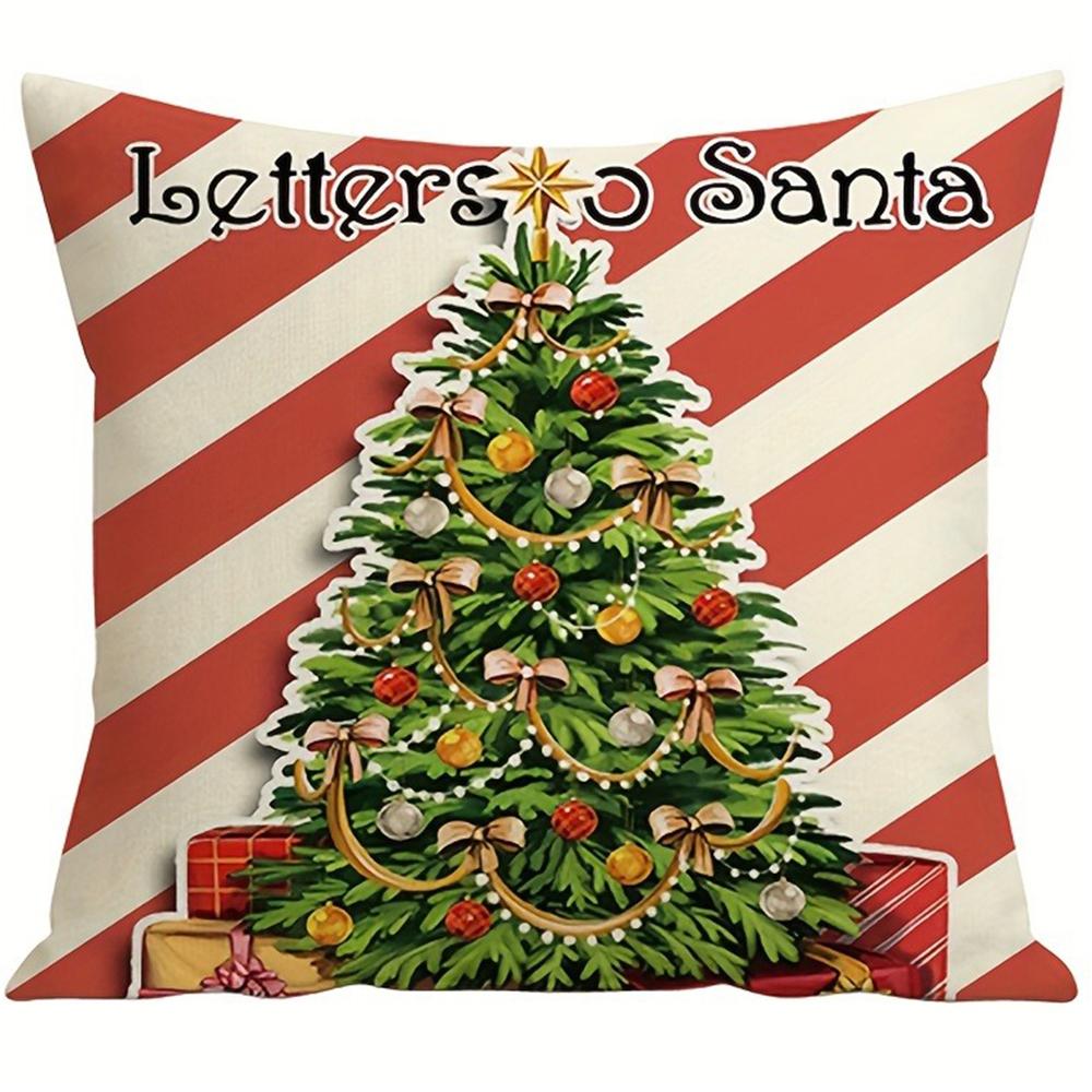 

Christmas theme pillowcase New Year gift Retro style Santa Claus fawn pillow cover home room decoration sofa cushion cover 40x40cm
