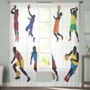 Basketball Players Sheer Curtains For Bedroom Living Room Tulle Curtains For Kitchen Window Voile Curtains