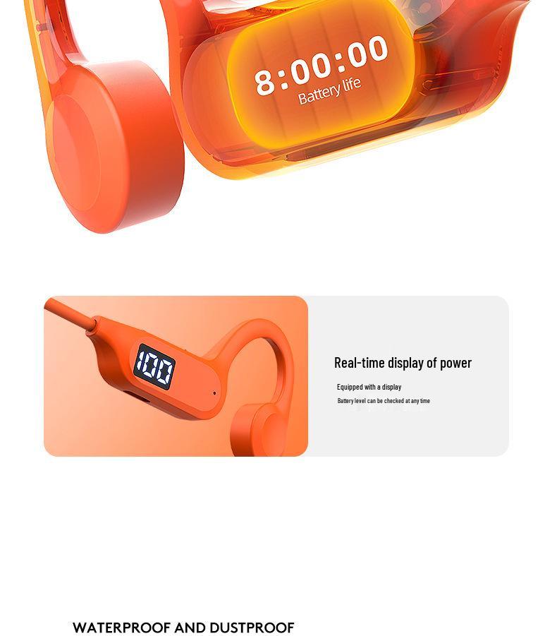 Shangying Open-Ear Bluetooth Bone Conduction Waterproof Earphones - True Wireless, Noise Cancelling, Ideal for Running & Fitness.