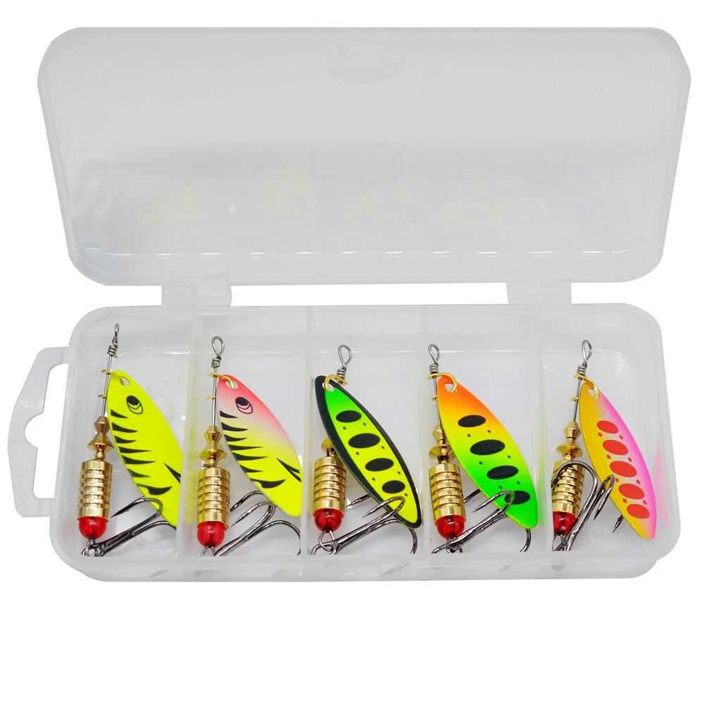 5-10pcsLure spinner with composite swivel7g Willow Leaf Sequin Metal Lure Bait for Trout Fishing
