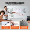 Magnetic Glass Whiteboard, Dry Erase Board 72"x36", Wall-Mounted Large White Glassboard Frameless, with Marker Tray, an Eraser and 2 Markers, White