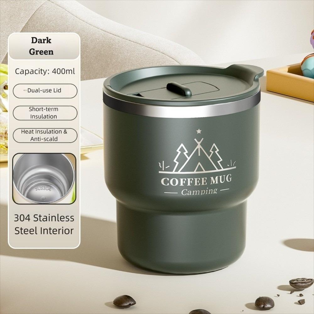 400ML Capacity Thermal Cup 304 Stainless Steel Double Layer Sealed Tumbler Sealed Lid Leak Proof Insulated Water Cup