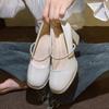 Fashion Mary Jane Single Shoes Autumn New Round Toe Shallow Mouth Crystal Slip Strap Anti-slip Wear-resistant High Heels