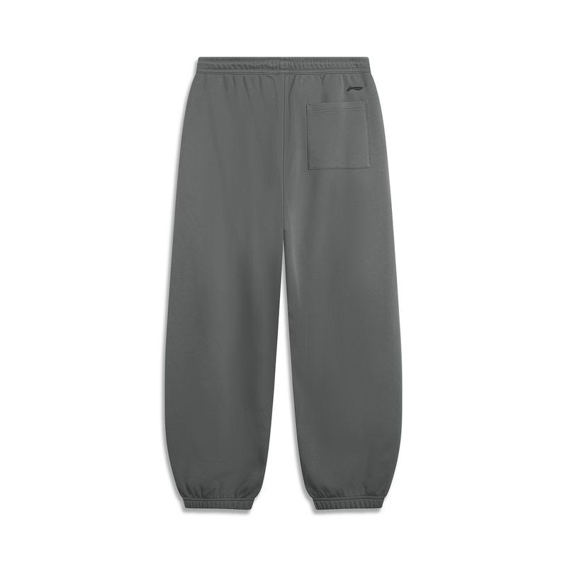Li Ning CF Outdoor Tapered Loose Waist High-Waisted Banana Pants Casual Pants Men Pants Gray AKLV805-2