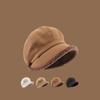 Thickened Painter Hat Harajuku Plush Octagonal Cap Casual Suede Beret Hat  Autumn