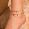 Qiong Yao Stainless Steel Zircon Anklet - Round Bead Light Luxury Foot Chain Accessory