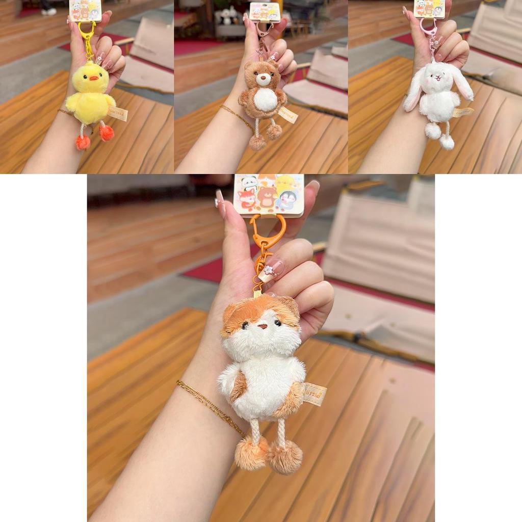 Hase Pinguin Ente Bär Plüsch Mini Tier Schlüsselanhänger Mit Ausziehbaren Füßen Für Taschen Und Schlüssel