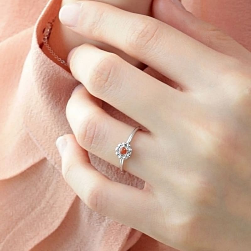 BELLOOGGI Fire Opal Flower Ring