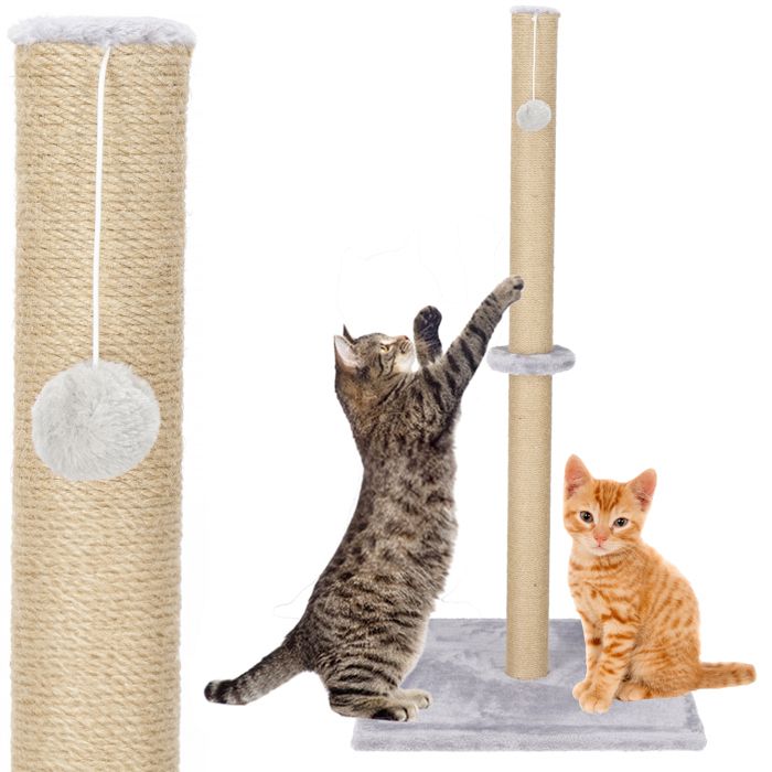 Arbre À Chat - Springos® - 103,5 Cm - Sisal - Balle Suspendue - Gris