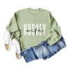 European & American Fashion Long Sleeve Loose Hoodie with 'Hockey Wife' Print for Women