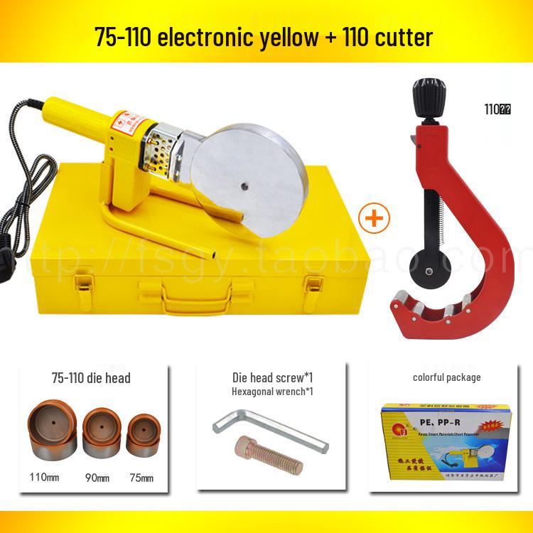 PPR Hot Melt Tool: Electronic Temperature-Controlled Heat Fusion Welder for PB/PE Water Pipes (75-110mm).