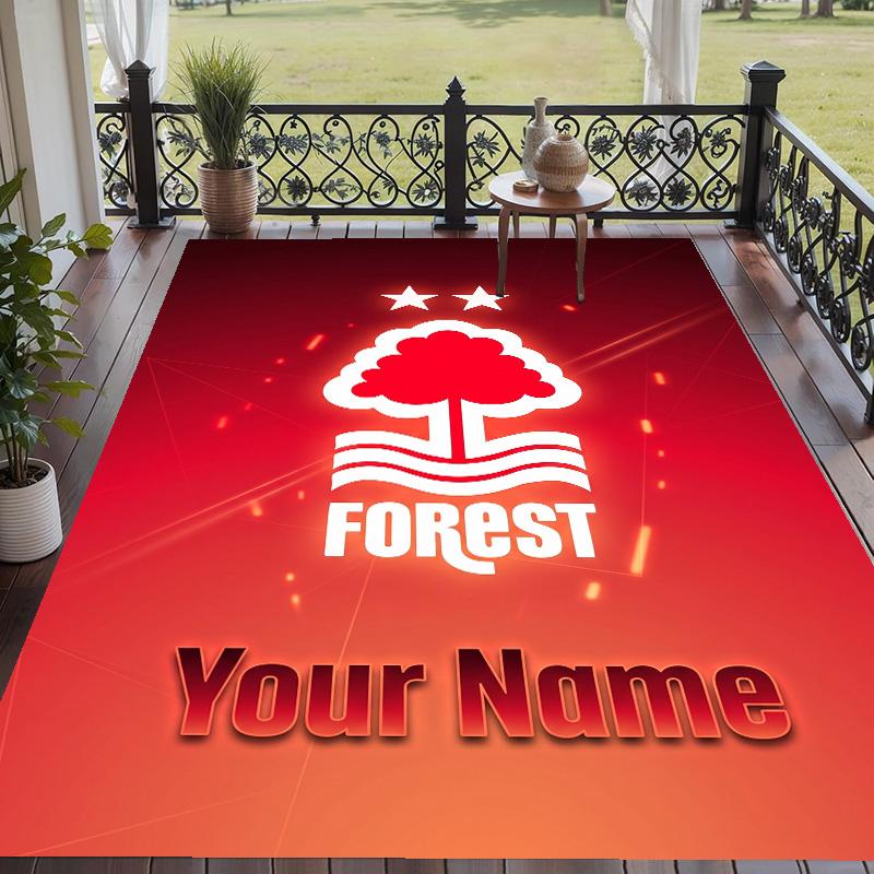 Custom Text Printed Rug Nottingham Forest FC Non Slip Floor Carpet For Home Room Decor
