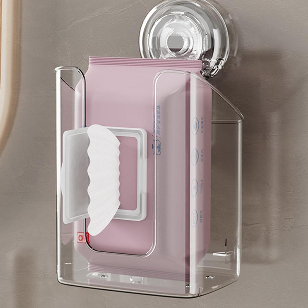 Wall Mounted Wet Wipes Dispenser Suction Cup Wall Mounted Tissue Box Holder Flushable Multifunction Wipe Containers Refillable