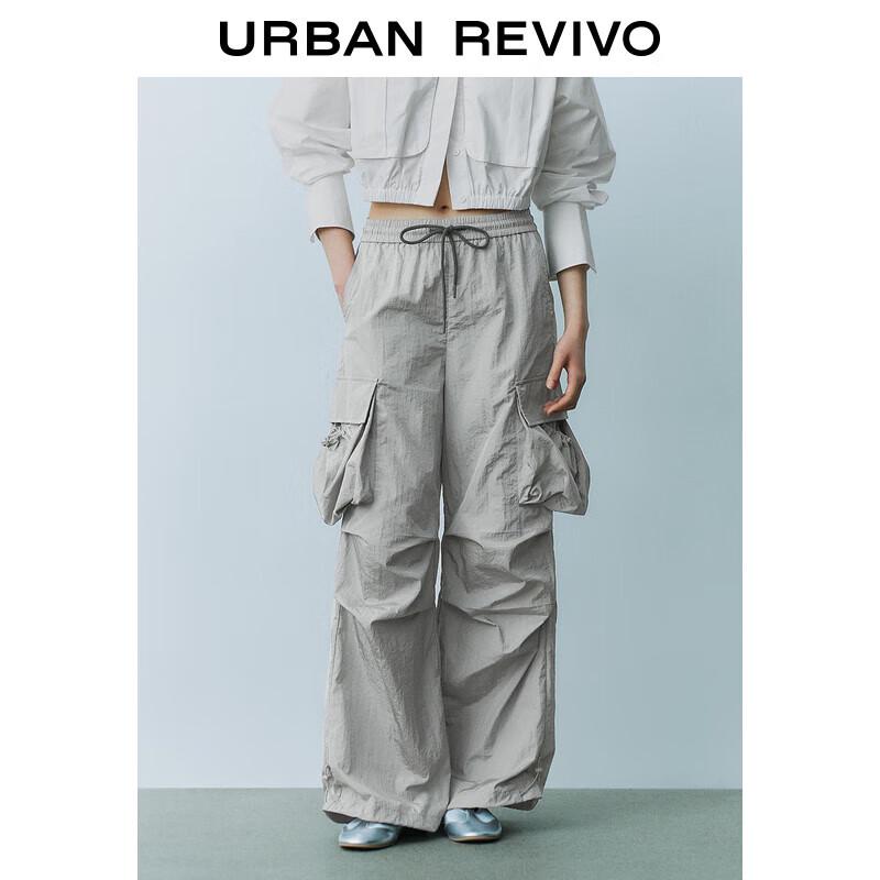 

UR Women s 2025 Spring Casual Wide-Leg Drawstring Cargo Pants L