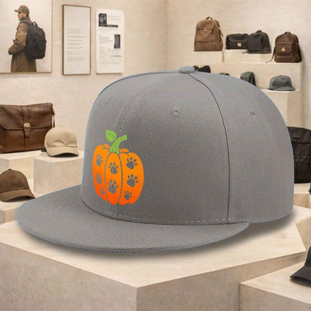 Paw Print Pumpkin Dog Lover Halloween Baseball Cap Adjustable Polyester Casual Street Style Hiphop Snapback