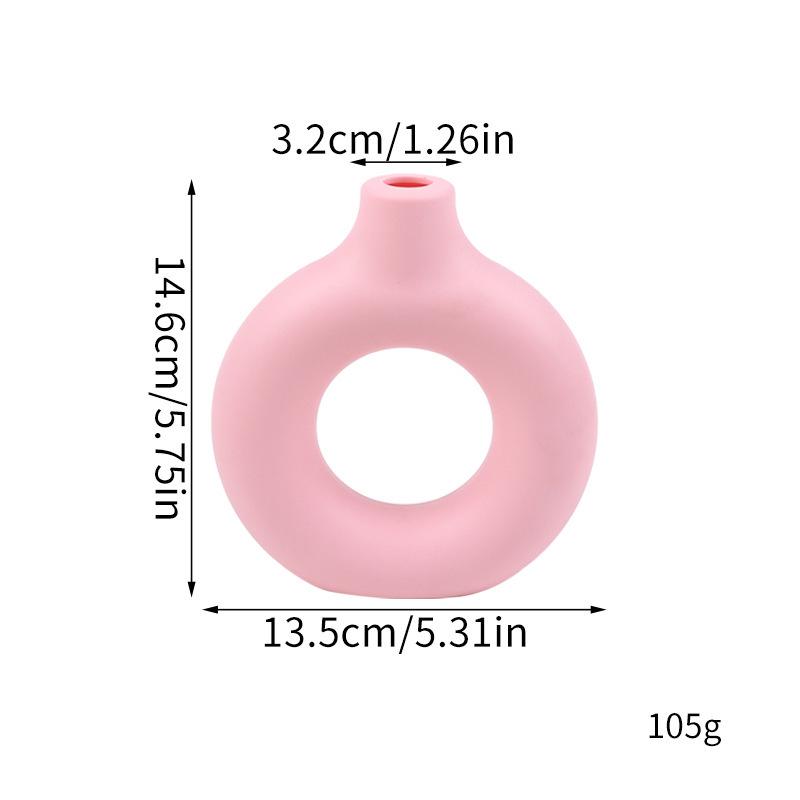 

Creative European-Style Donut Imitation Ceramic Vase for Indoor Decoration and Flower Arrangements