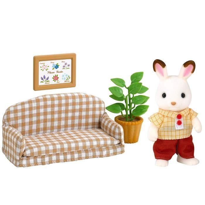 Salon - Sylvanian Families - 5013 Papa Lapin Chocolat and Accessories - Green - Interior