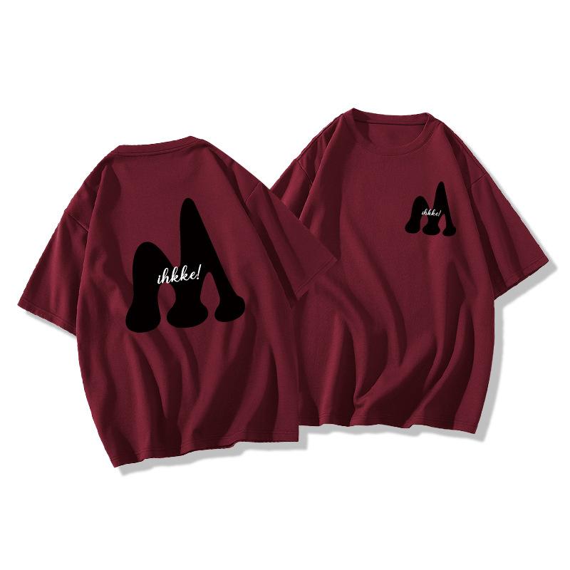 Couples pure cotton short-sleeved t-shirt women's summer loose and versatile half-sleeved t-shirt lower clothes missing design top tide